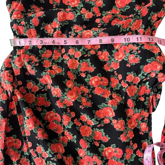 Privacy Please x Revolve Faux Wrap Halter MIDI Dress Criss Cross Back Floral M - Picture 11 of 13
